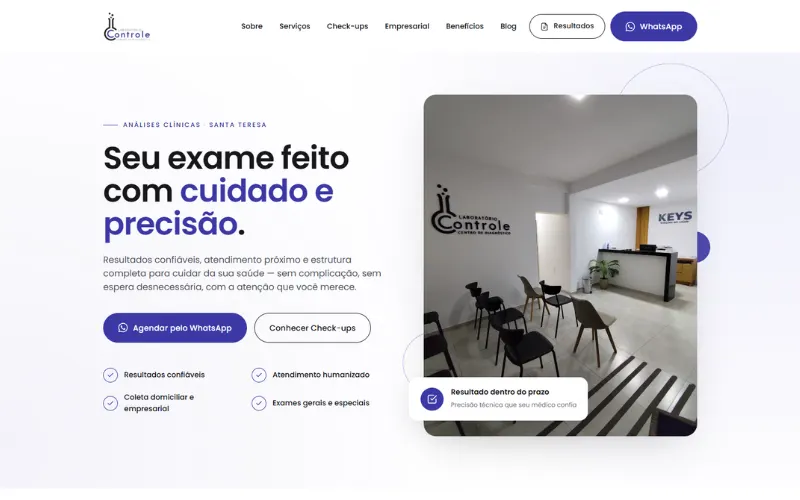 Site Laboratório Controle