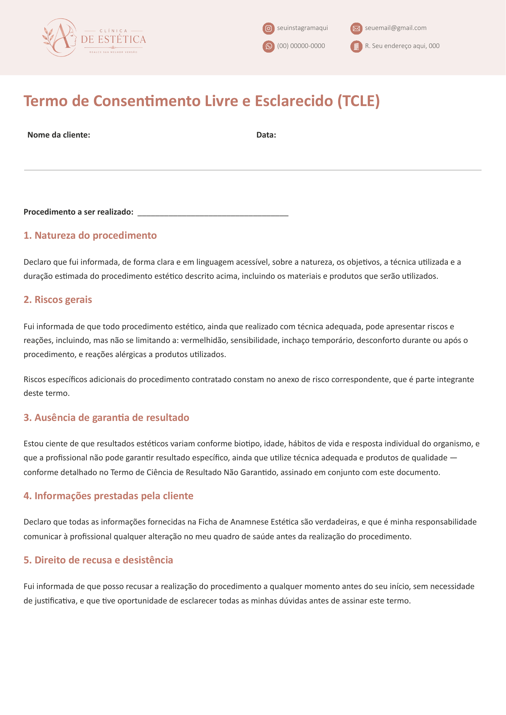 Termo de Consentimento Livre e Esclarecido (TCLE)
