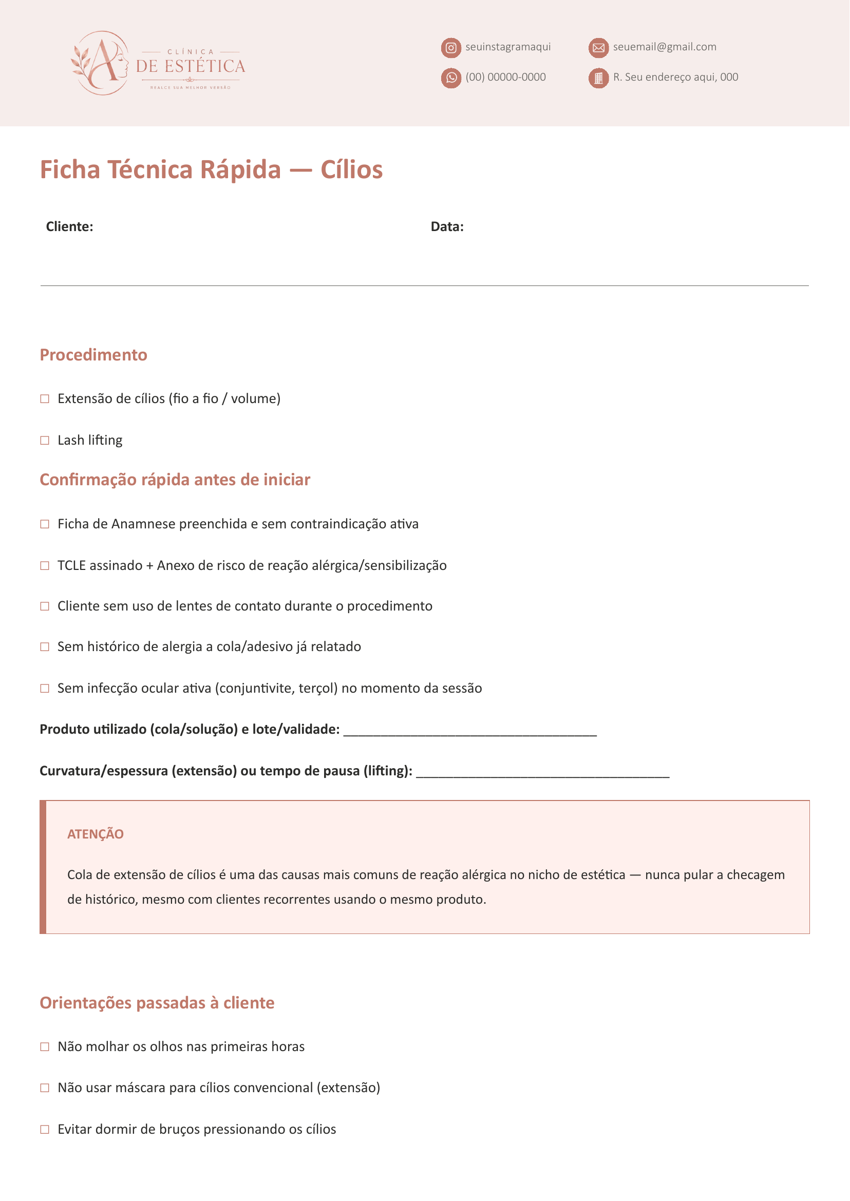 Ficha Técnica Rápida — Cílios