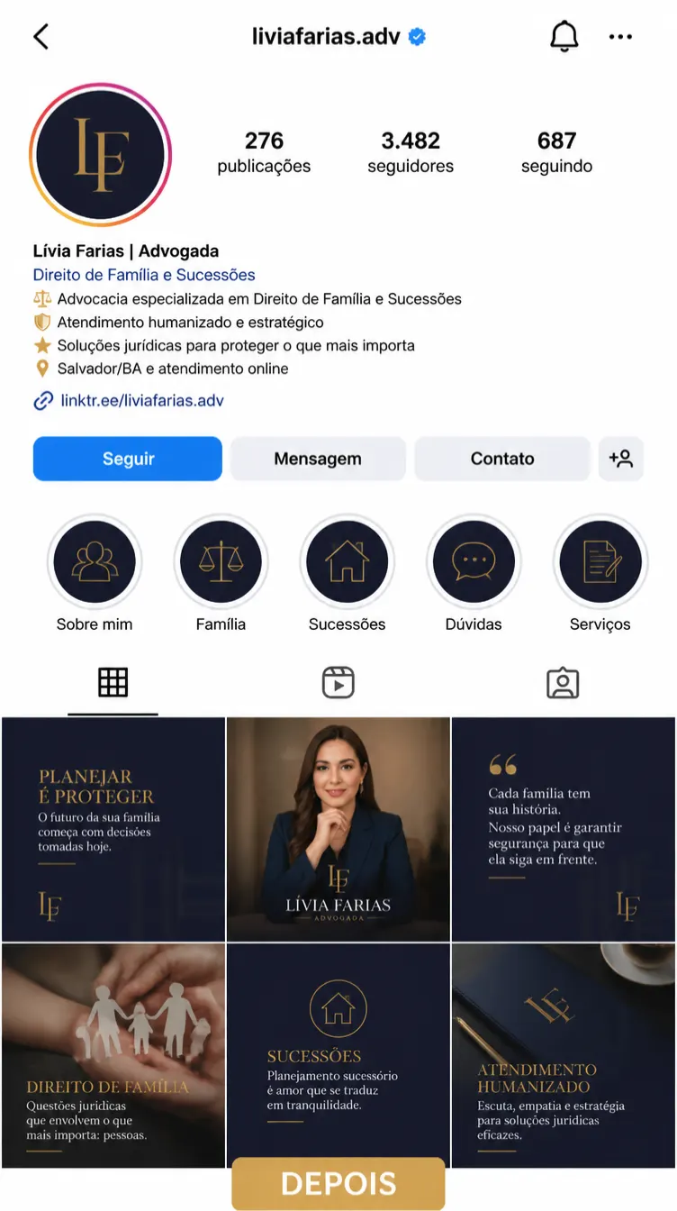 Perfil depois do guia